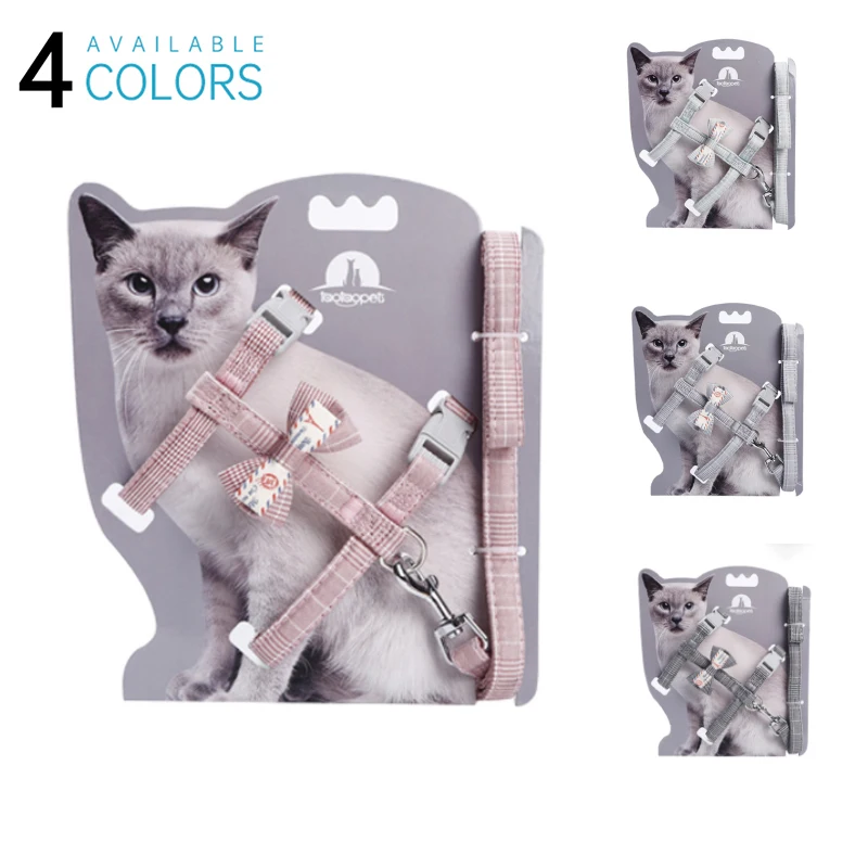 

Adjustable Cat Harness Separate Cat Harness With Rope Cotton Belt Collar With Traction Rope Cat Puppy Small Dog Walking Mascotas