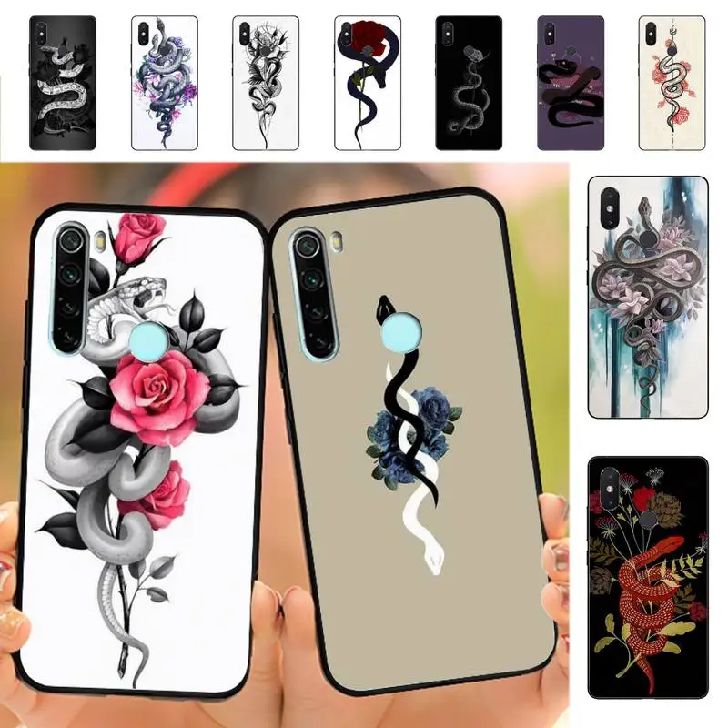 

Snake Rose Skull Phone Case for Redmi Note 8 7 9 4 6 pro max T X 5A 3 10 lite pro