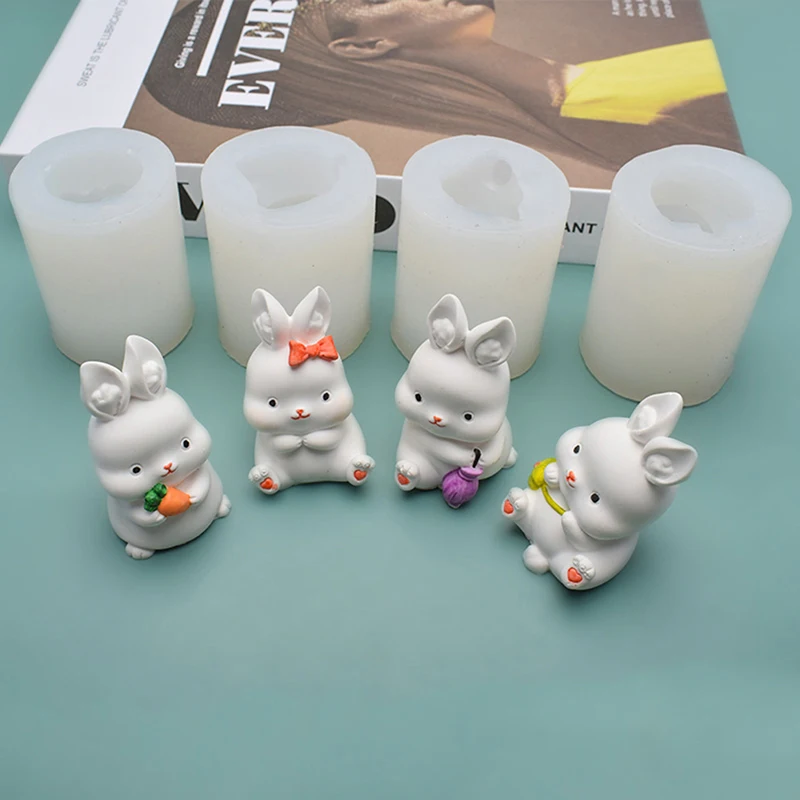 

Lovely Animal Rabbit Bunny Soap Candle Mold Silicone Mold Aroma Gypsum Plaster Resin Mould DIY Handmade Crafts Molds 1Pcs