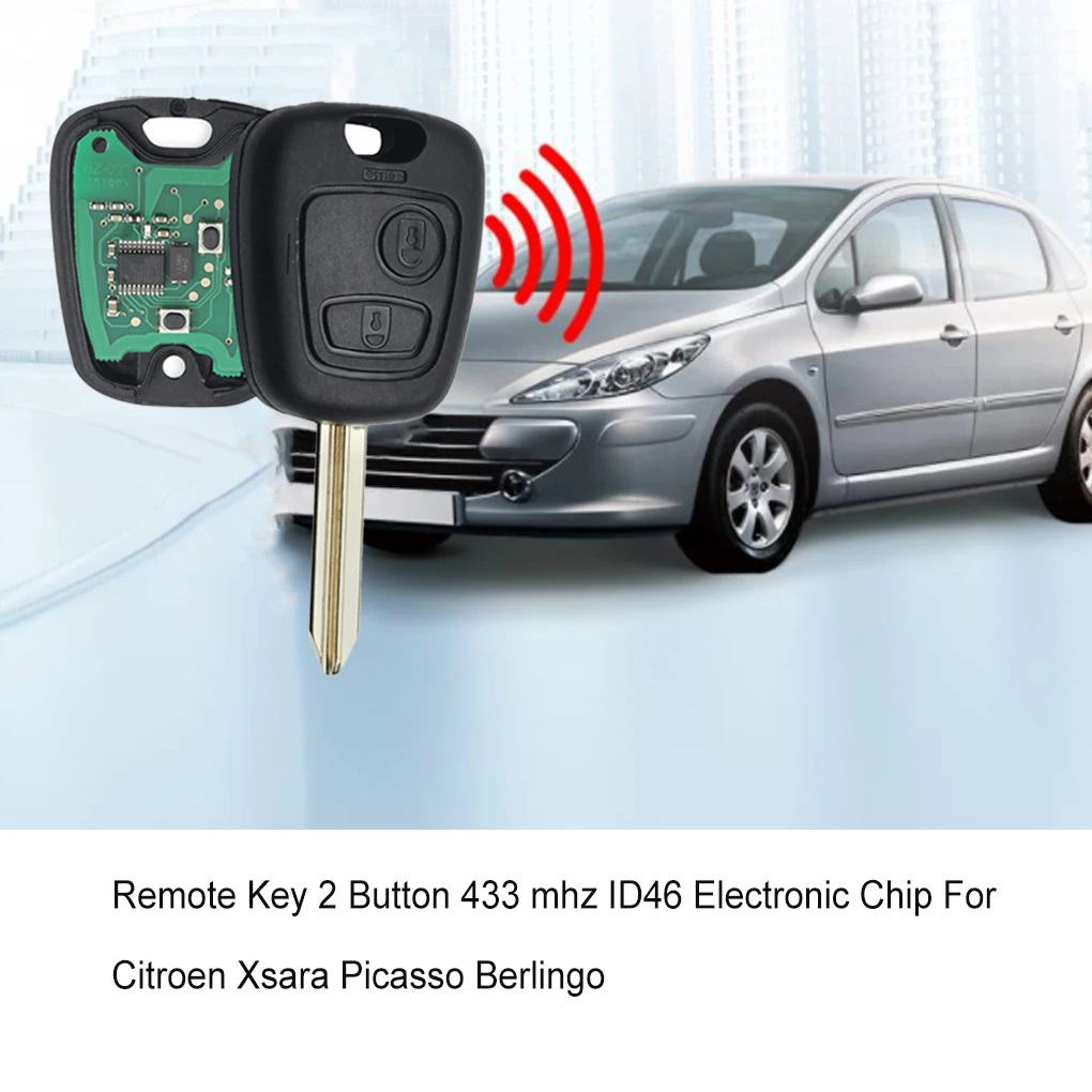 

Автомобильный ключ для двери автомобиля, 2 кнопки для пульта дистанционного управления 433 МГц, электронная лампа, ремонт автомобиля, обновле...