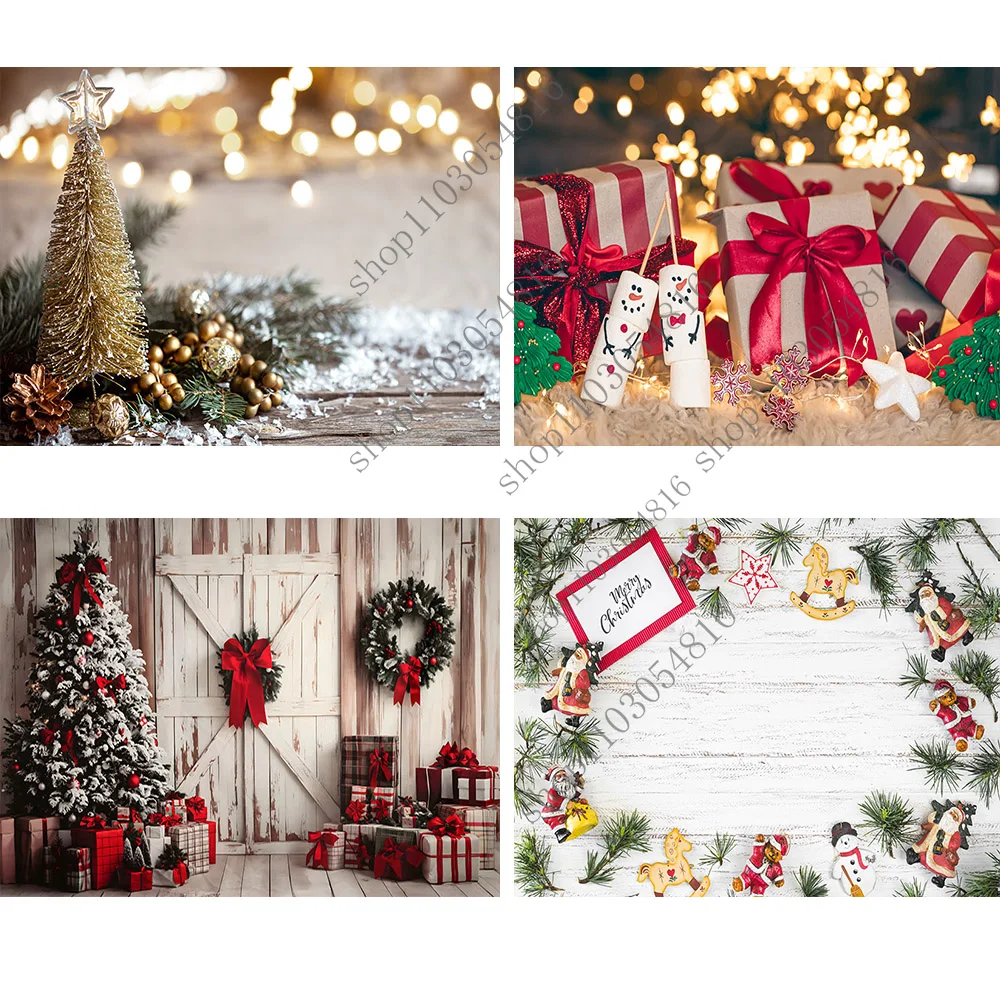 Merry Christmas Photography Backdrop Happy New Year For Festival Party Decoration Banner Custom Background Photo Studio