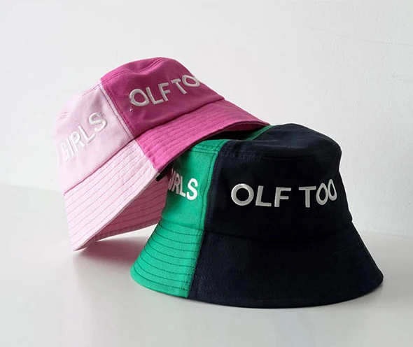 

Golf Hat Ladies Outdoor Fashion Casual Sunscreen Sun Hat Colorblock Letter Embroidery Bucket Hat