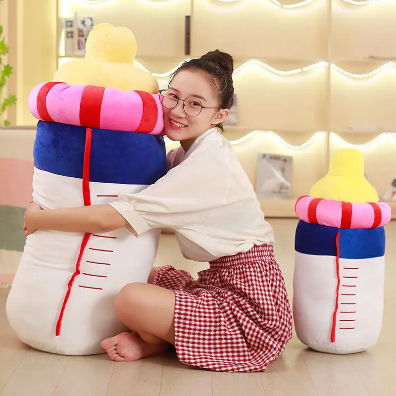 

Kawaii Milk Bottle Pillow Children Baby Large Doll Plush Toy Bed Sleeping Birthday Gift Christmas Halloween Room Decor Kids Toys