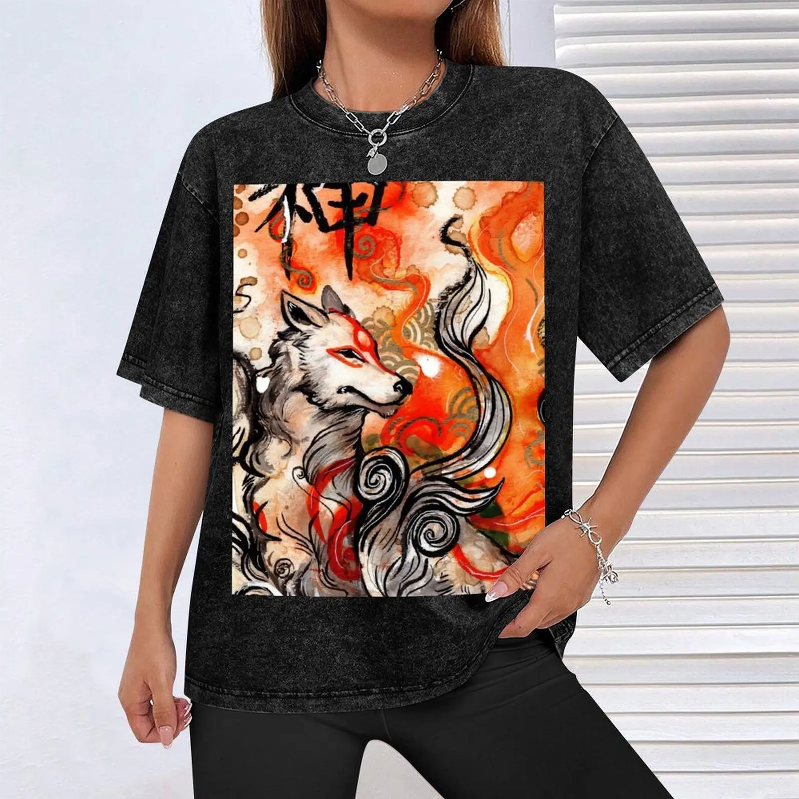 Фото Футболка Okami Amaterasu, летняя футболка больших размеров с короткими рукавами №4