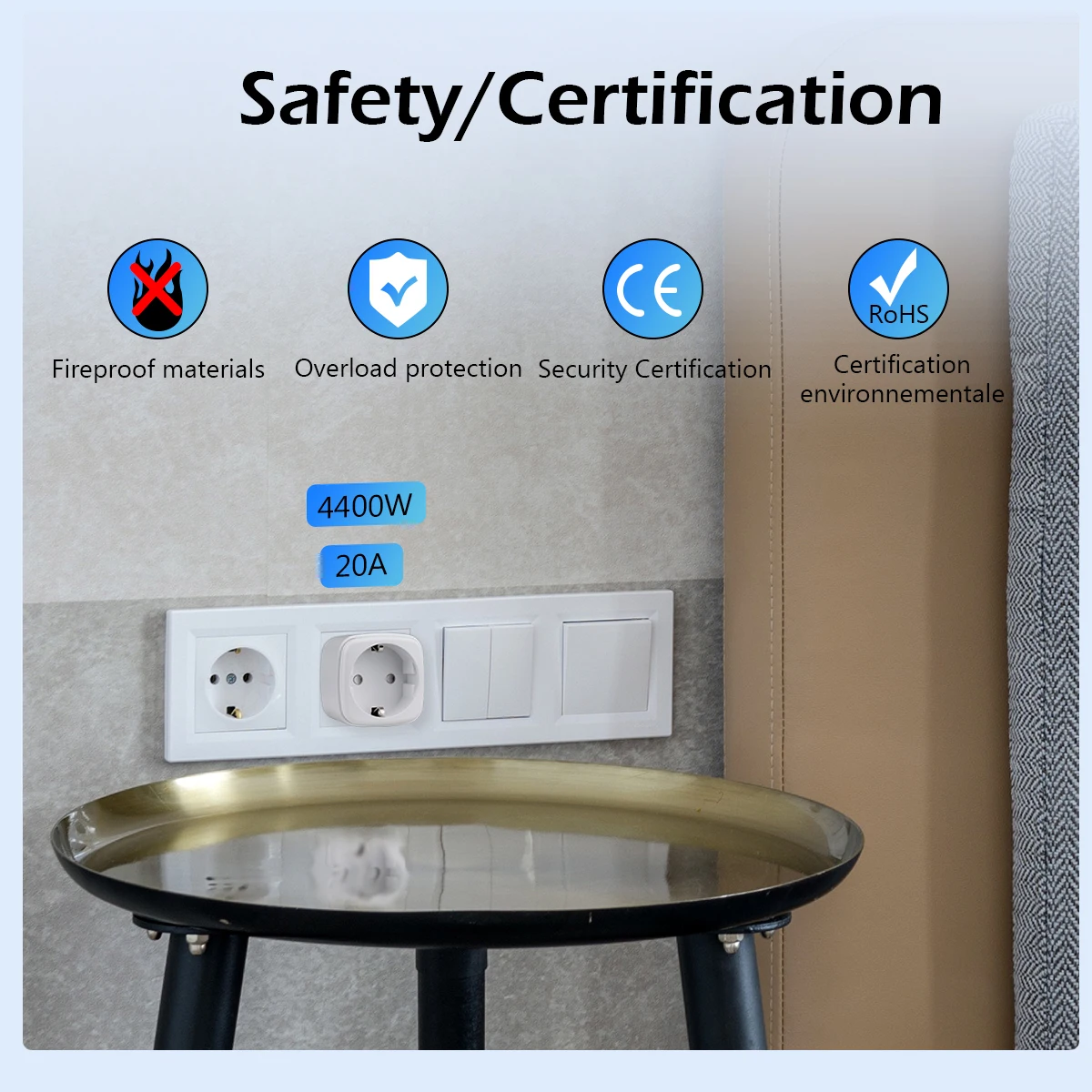 Розетка сетевая с поддержкой Wi-Fi 16 А/20 А