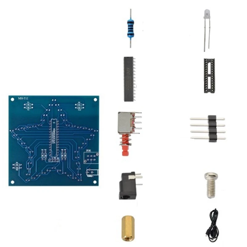 

MHT12 DIY Kit Five-Pointed Star Breathing Light Gradient LED Light for Soldering Training RGB Colorful