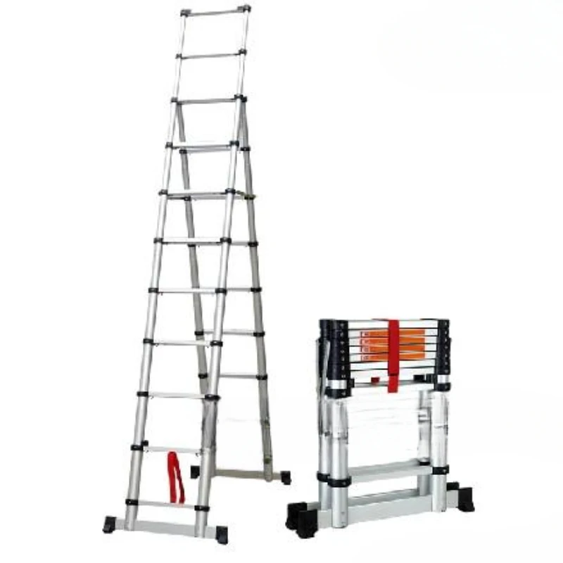 Бытовая бамбуковая телескопическая лестница в елочку из алюминиевого сплава