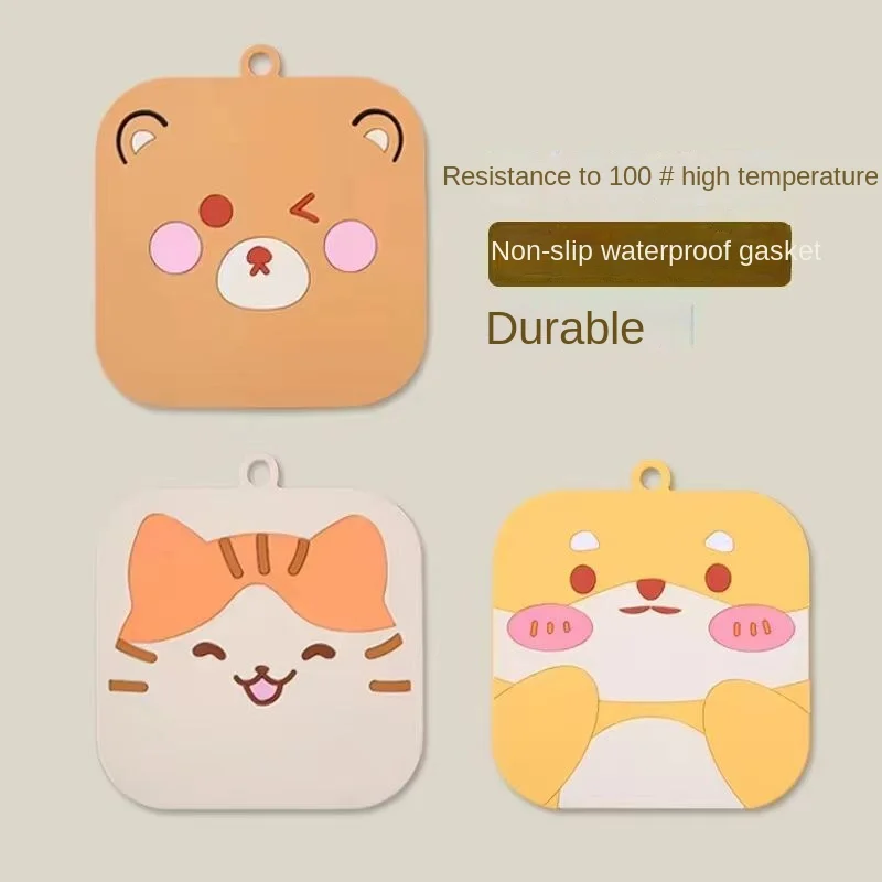 

15cm PVC Cartoon Round Square Thermal Insulation Tableware Cushion Coaster Casserole Cushion Bowl Plate Coaster Household