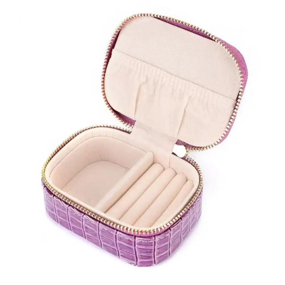 

Милый органайзер для ювелирных изделий, вместительный дорожный органайзер для ювелирных изделий, органайзер с мягкой подкладкой и гладкой молнией, аккуратный для женщин, серьги