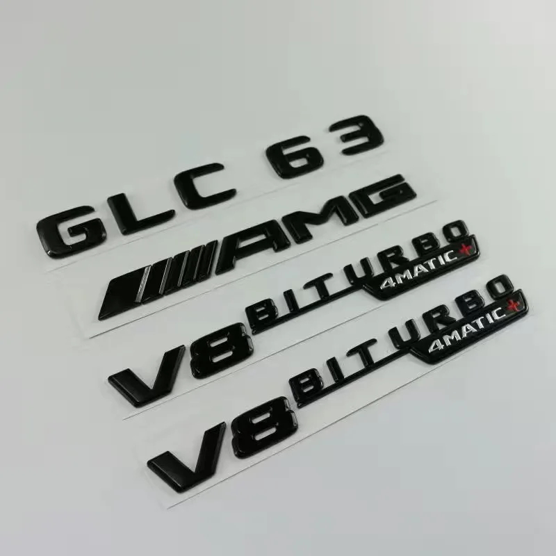 Глянцевые черные буквы из АБС-пластика наклейка с эмблемой для Mercedes Benz A45 C63 GLE43 GLE63
