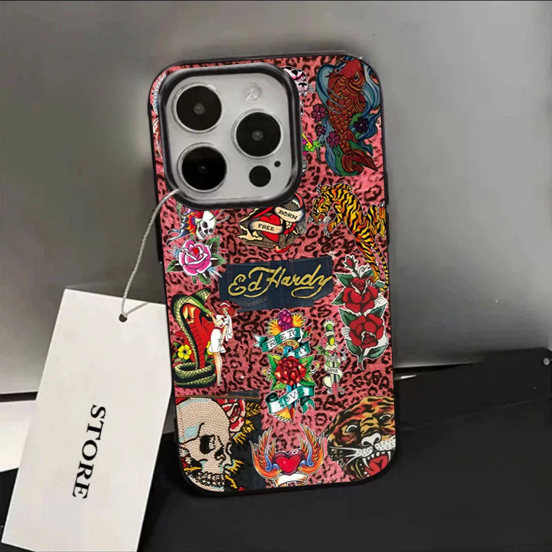 Фото Чехол для телефона с леопардовым принтом, черепом, змеиным тигром для iPhone 16, 15, 14, 13, 12, 11 Pro Max X XS XR XSMax 7, 8 Plus 16e, мягкий чехол №3