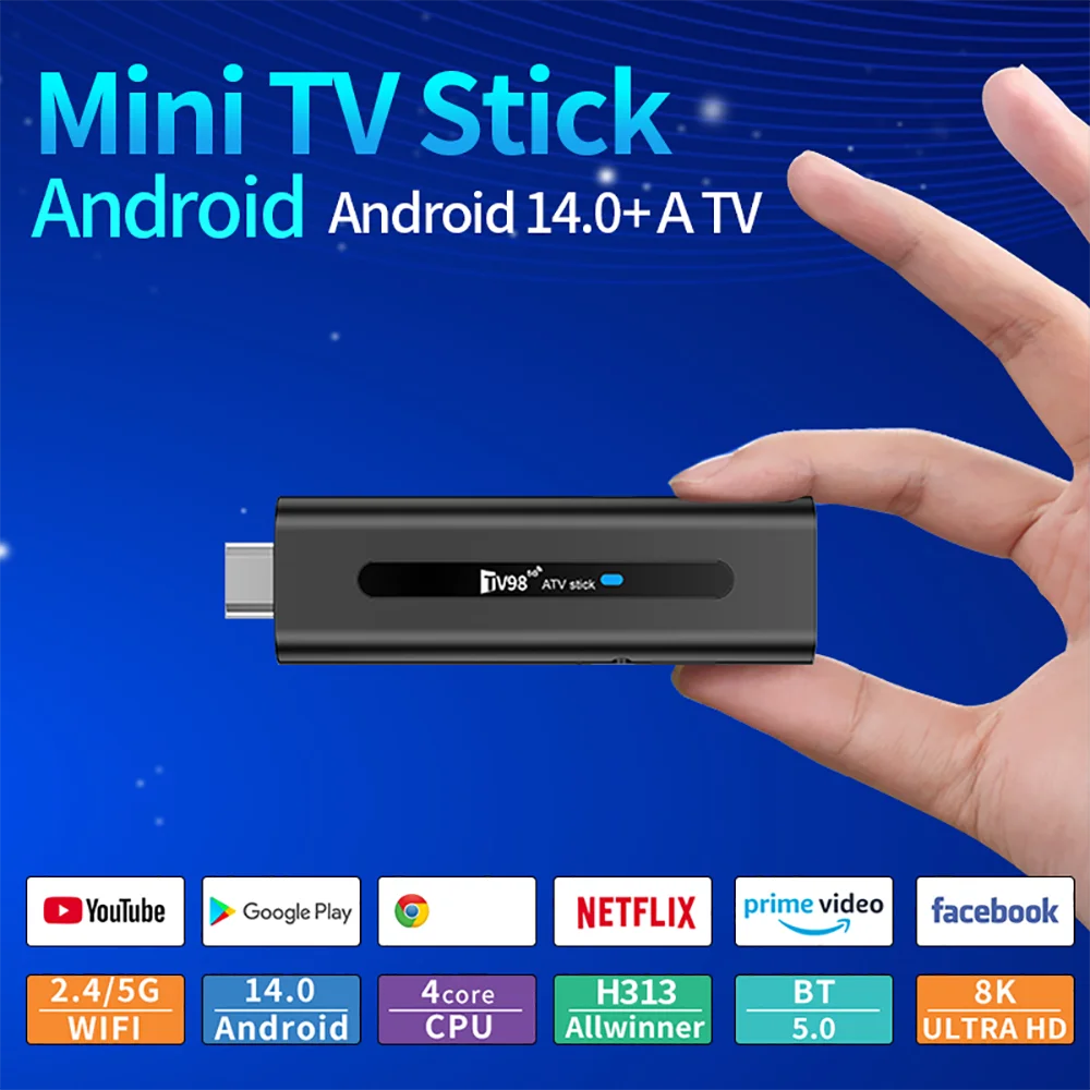 Мини-ТВ-приставка Android 14 поддержка 8K видео 4K Wi-Fi 2 4 ГГц/телефон Allwinner H313