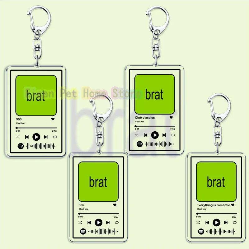Музыкальный брелок Charli XCX Brat для альбома подвеска музыкального плейлиста