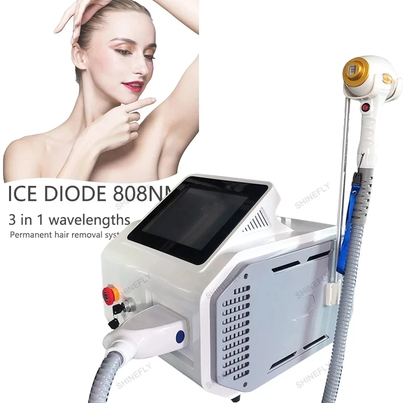 

Newest 808nm Diode Laser Multi Wavelengths Hair Removal Machine Cooling Head Painless Laser Epilator Face Body Hair Removal