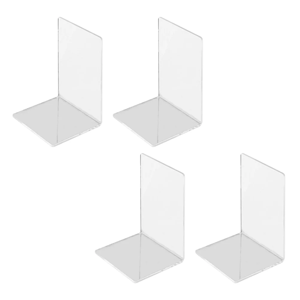 

4pcs Book End Replacement Shape Practical Acrylic Book Holder Book Holder For Shelves Book Stopper