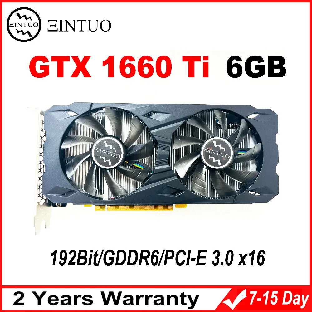 

For NVIDIA GTX 1660Ti 6GB Game Graphics Card 192Bit GDDR6 DP*1 HDMI*1 DVI-D*1 PCI-E 3.0 X16 GTX1660Ti 6G Computer Desktop GPU