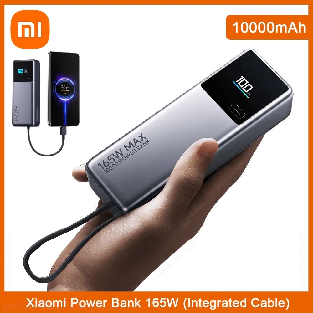 Xiaomi 165 Вт Power Bank 10000 PB1165MI Встроенный кабель USB-C со светодиодным дисплеем