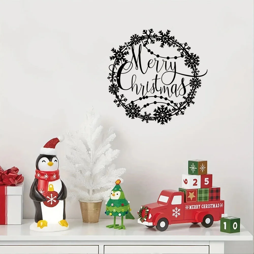 Очаровательное круглое металлическое настенное украшение с Рождеством —