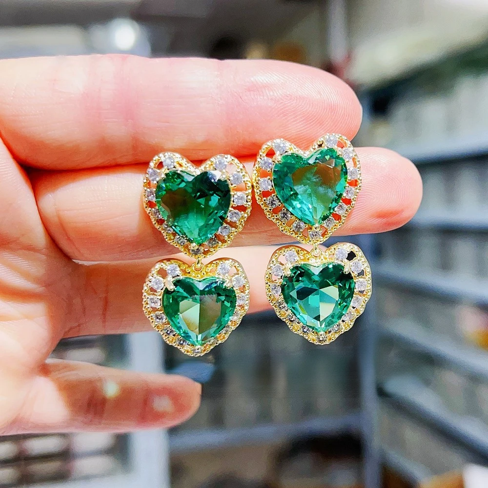 

Висячие серьги Blling в форме сердца с кристаллами для женщин, Винтажные висячие серьги в форме большого сердца для влюбленных пар, свадебные украшения, подарки 2023