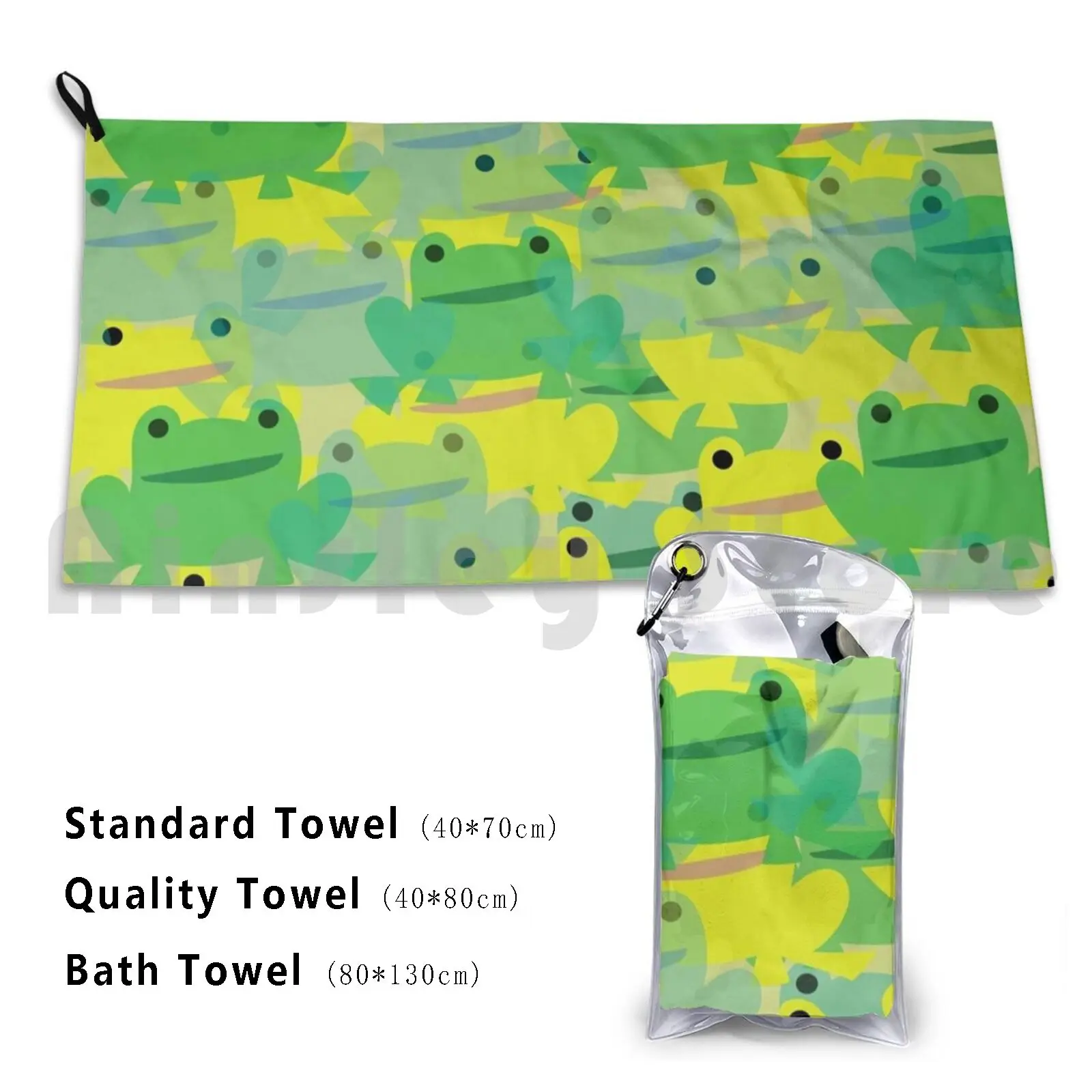 

Frog Horde Bath Towel Beach Cushion Frog Frogs Green Happy Childrens Kids Animal