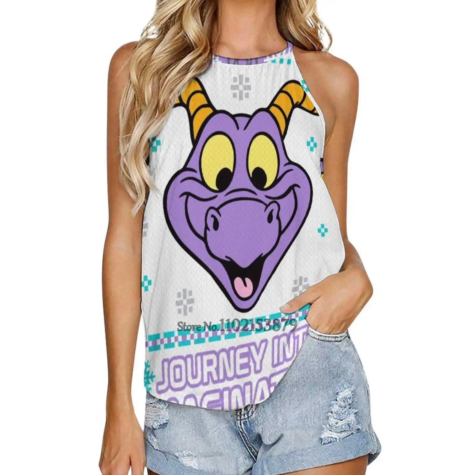 

Figment Ugly Sweater Women Vest Tank Tops Print Summer Sleeveless Casual Streetwear Camisole Figment Camis Tank Top Camisole