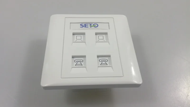 SeTo 86 Тип Двойная сеть Lan Gigabit RJ45 Cat6 + RJ11 Cat3 настенная пластина гнездо Keystone Лицевая