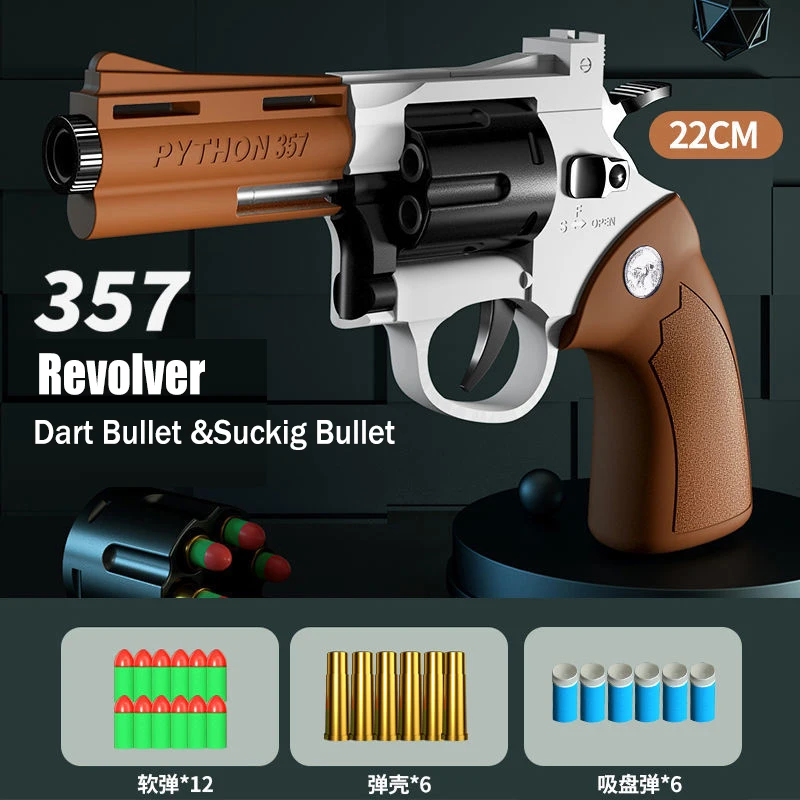 

New Alloy Plastic 357 ZP5 Revolver Pistol Launcher Safe Soft Dart Bullet Toy Gun Weapon Model Airsoft Pistola For Kids Boys Gift