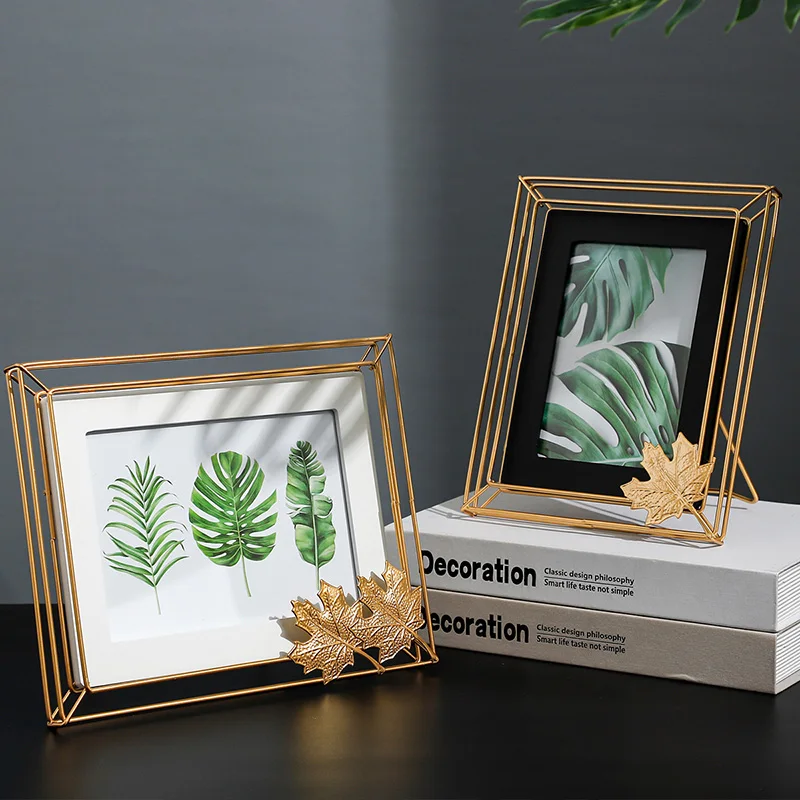 

Vintage Photo Frame Modern Home Decoration Golden Metal Photo Frames Living Room Decor Bedroom Table Decoration Accessories Gift