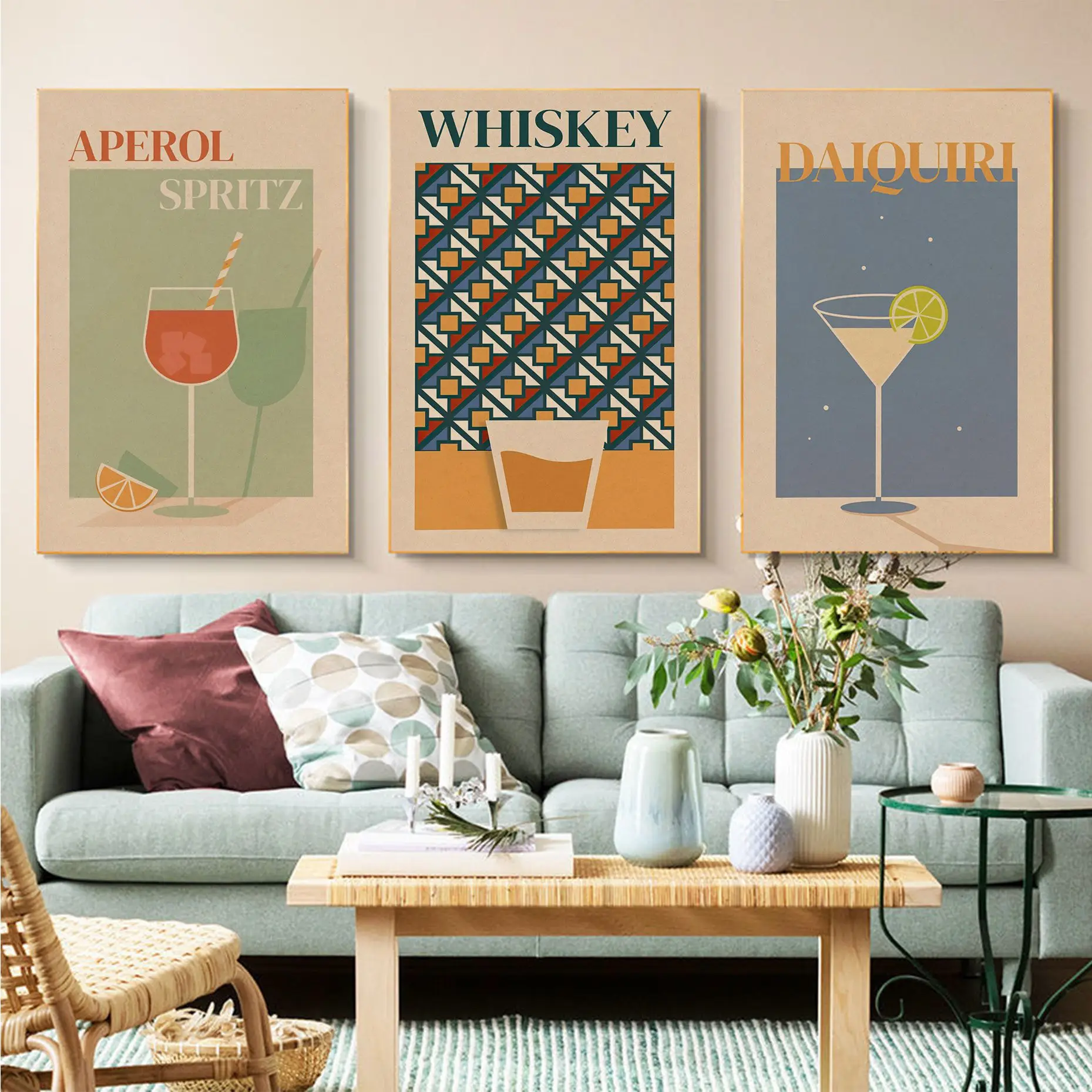 

Cocktail Mojito Juice Drinks Bar Retro Kraft Paper Poster Vintage Room Home Bar Cafe Decor Kawaii Room Decor