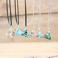 natural imperial jaspers pyramid pendantsnatural emperor stone reiki healing gems triangle charms necklace boho jewelryqc3287