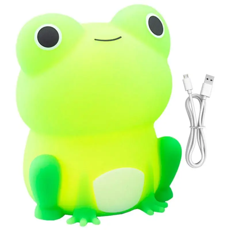 

Household Children Room Cute LED Night Light Supplies Color Shape Bar Bedroom Frog Light Room Lamp Colorful Changing
