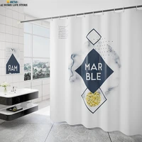 thickened shower curtains waterproof polyester fabric bathroom curtain with hooks nordic modern marble bathtub partition screen