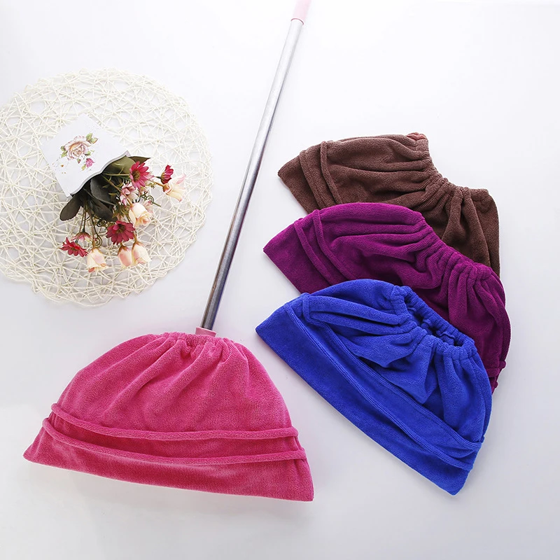 

Multi Function Coral Velvet Broom Cover Cloth Floor Mop with Reusable Microfiber Absorbent Household Cleaning Accessories