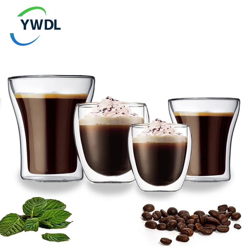 

80/150/200ml Double Wall Glass Espresso Cup Thermo Insulated Coffee Cups Heat-resistant Latte Cappuccino Milk Juice Teacup