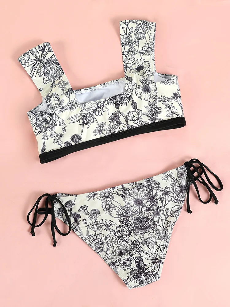 Бикини Miyouj с принтом новинка 2024 купальник Бандажное бикини купальные костюмы