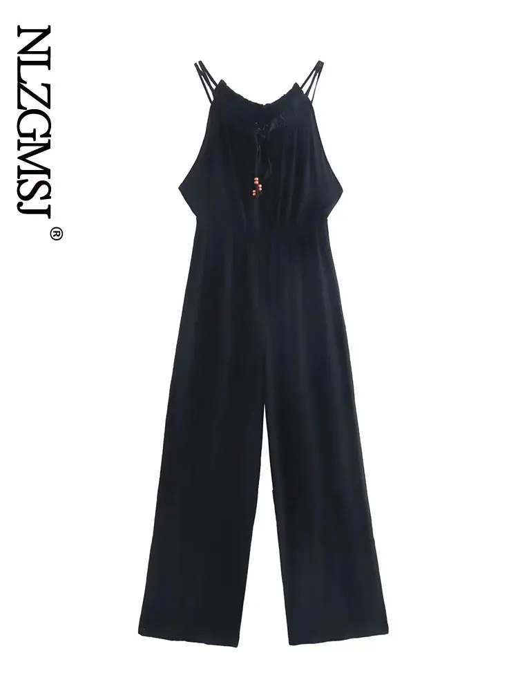 

Nlzgmsj Za 2022 Fashion Women Black Summer Jumpsuit Women Sleeveless Female Casual Beach Playsuit 202206