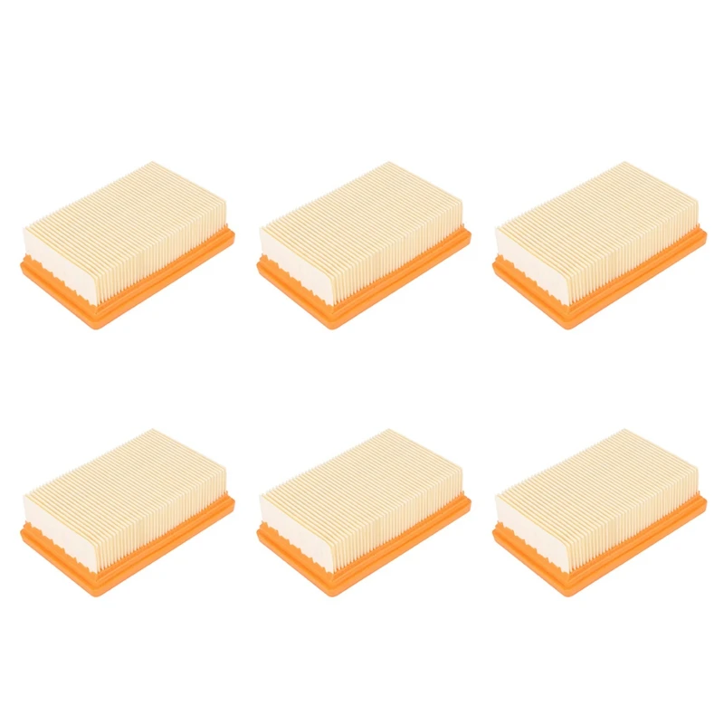 

6X Vacuum Cleaner Filter Replacement For KARCHER Flat-Pleated MV4 MV5 MV6 WD4 WD5 WD6 P PREMIUM WD5