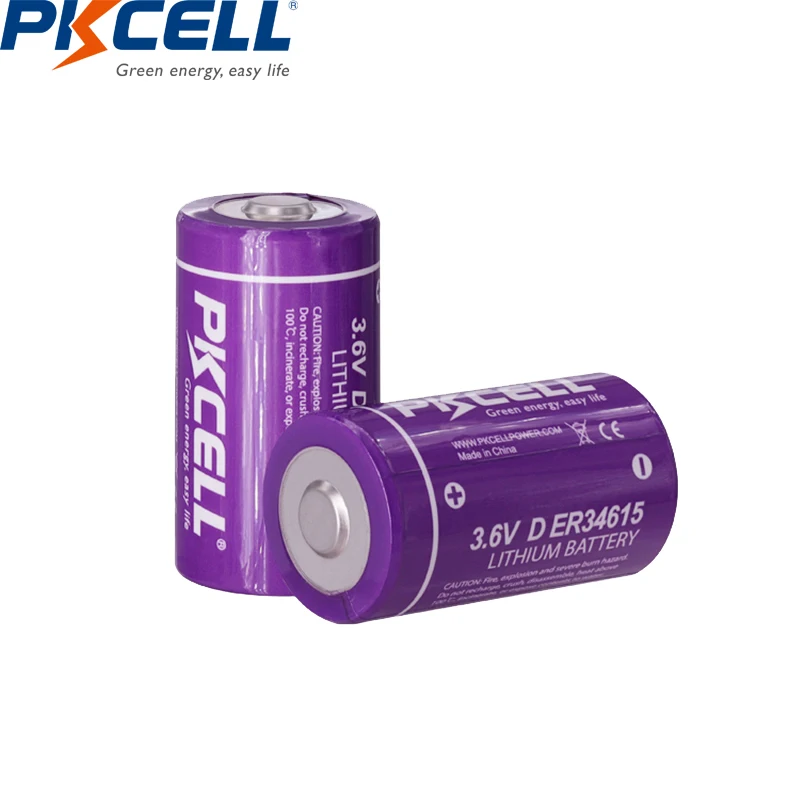 

100 шт. PKCELL ER34615 34615 Type D интеллектуальный счетчик воды, Электрический расходомер PLC 3,6 В, литиевая батарея ER34615