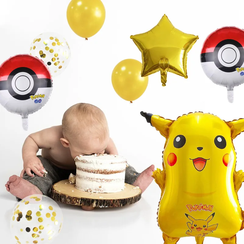 

Pokemon Pikachu Theme Birthday Decoration Foil Balloon Set Cute Squirtle Bulbasaur Party Supplies Balloon for Children Kids Gift