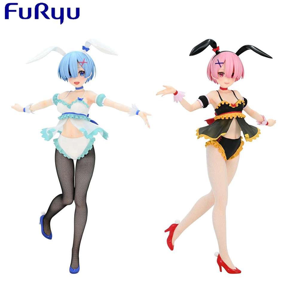 Фигурки FuRyu BiCute Bunnies Re: Zero 27 см Рем и Рам | AliExpress