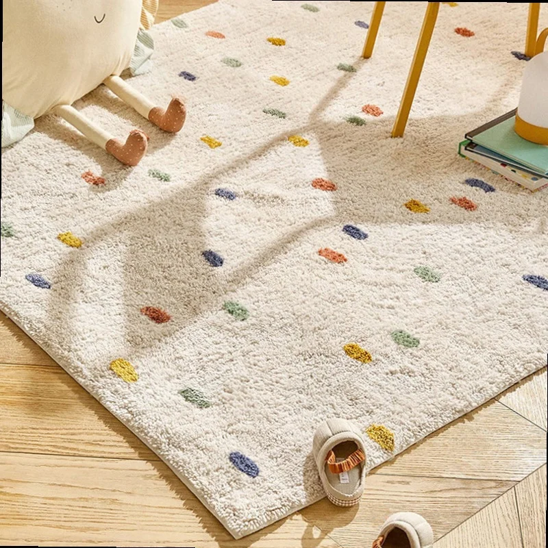 

2022 Simple Cute Style Cashmere Carpets For Living Room Bedroom Bedside Area Anti Fluffy Mat Crawling Play Kids Rug Falling Room