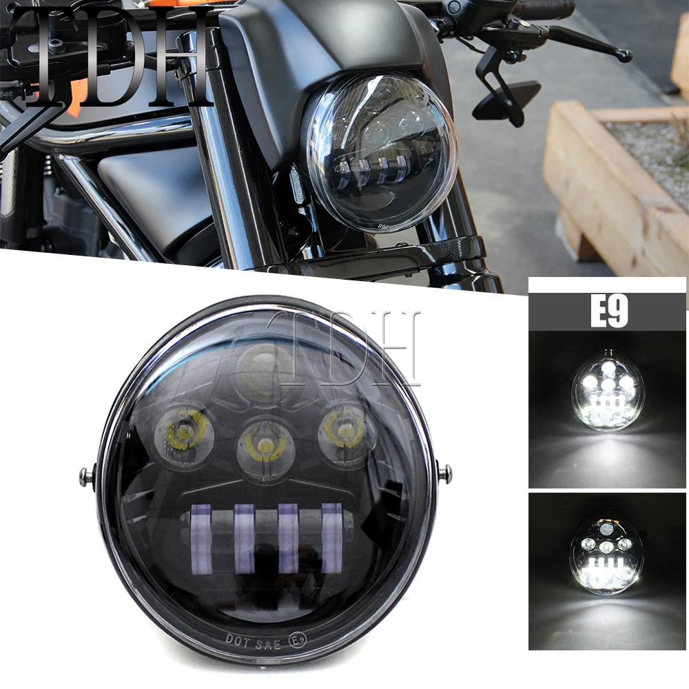 

DOT E9 Approved LED Headlight Projector Hi/Lo Beam DRL Headlamp Light for Harley V-ROD VROD VRSC VRSCA VRSCB VRSCR VRSCX VRXSE