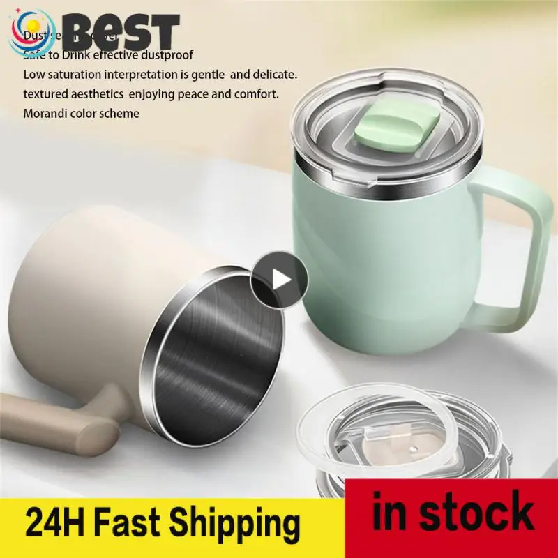 Cup Grey Thermal Mug Long-lasting Insulation Mug With Lid Home Supplies Green White