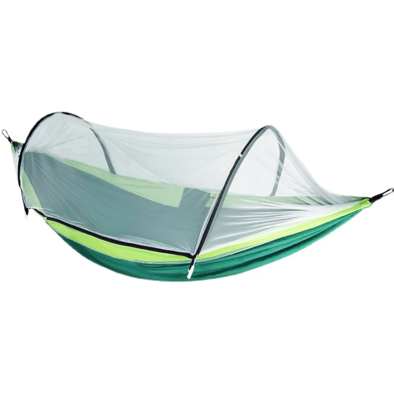 

Outdoor quick opening anti mosquito hammock with mosquito net hammock, single or double person parachute,anti roll camping swing
