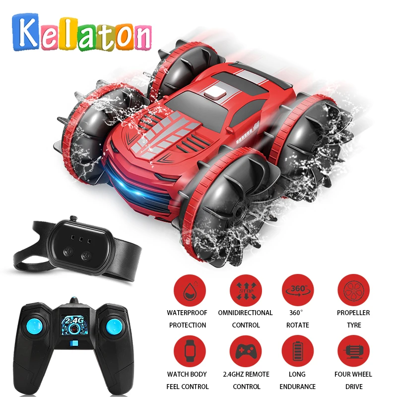 

Земноводный Радиоуправляемый автомобиль 2,4G радиоуправляемые автомобили радиоуправляемые часы Датчик жеста вращение высокоскоростной Дрифт трюковый автомобиль для детей подарок мальчику
