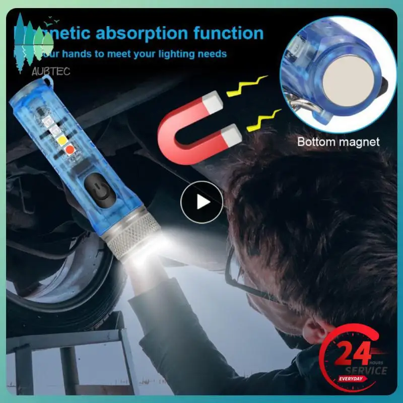 

Emergency Warning Lamp Light Magnetic Attraction Camping Supplies Small 10 Light Modes Tool Light Riding Cap Clip Light