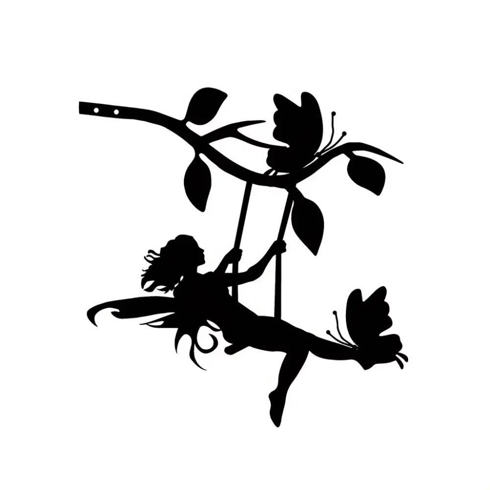 CIFBUY элегантная качели эльфа на ветке стальной силуэт металлическая стена