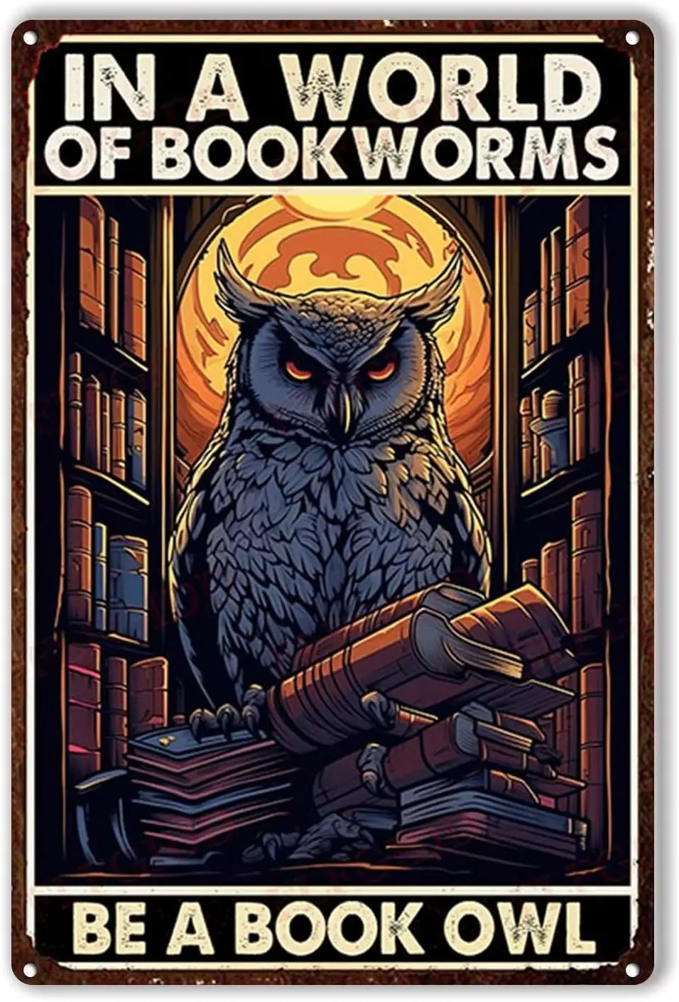 FLFGIDD Забавная новинка металлическая вывеска в мире полная книжных червей будь