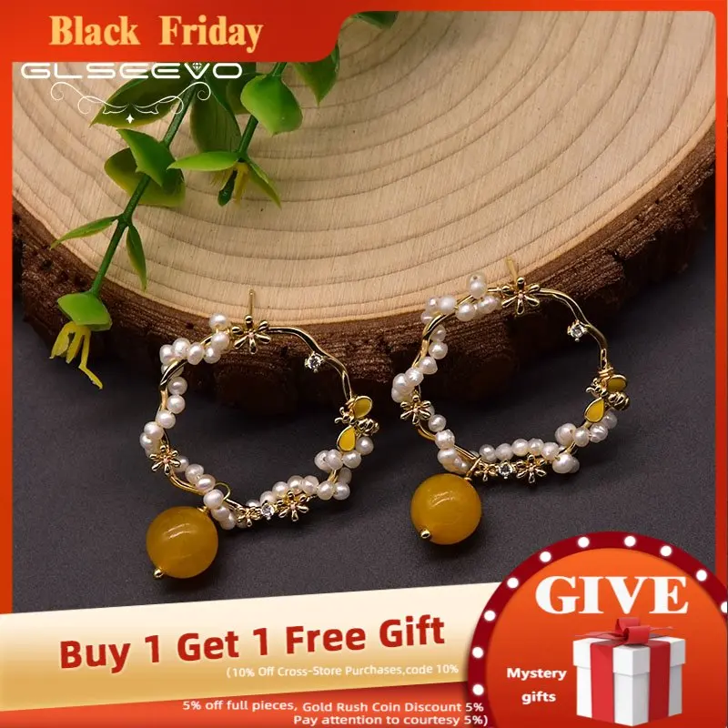 

Женские серьги-кольца из серебра 925 пробы с натуральным пресноводным жемчугом