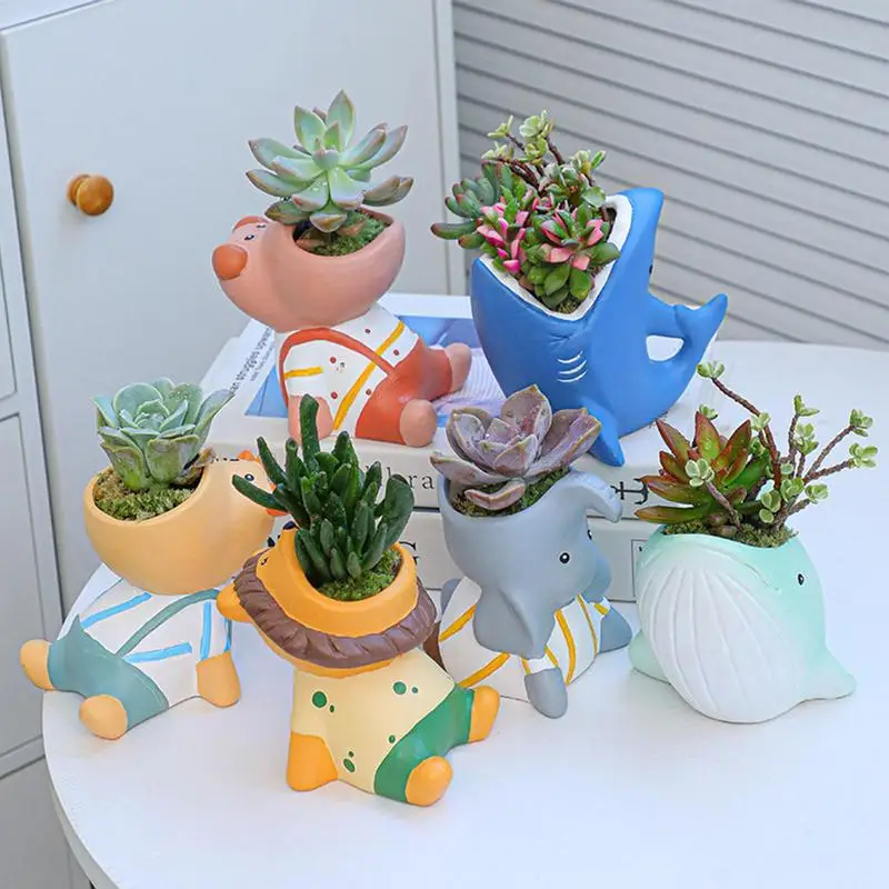 

Animal Planter Cute Cartoon Ceramic Whale Succulent Planter Pot Cactus Pot Planter Flower Pot Pottery Pot For Home Decor And
